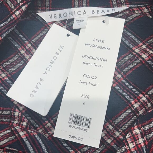 NWT Veronica Beard Karen Dress Navy Multi Size 4 - Picture 13 of 15